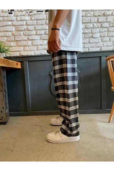 BİQ & TAQ BUTİK Harajuku Kare Desenli Unisex Pijama Eşofman