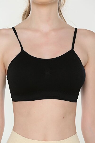 Elite Life Bustieră susținută cu curele de frânghie de culoare neagră de 3 bu...