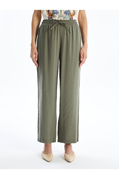 LC Waikiki Women's Comfortable Molded Elastic Waist Palazzo Trousers