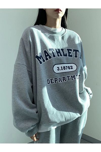 NOFLEN Βαμβακερό φούτερ Unisex Math Printed Oversize