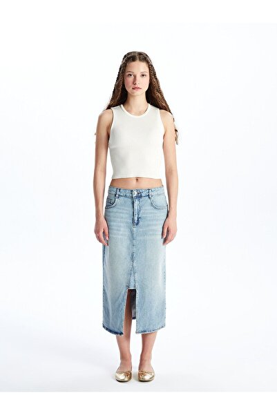 LC Waikiki Жіночий велосипедний комір, прямий трикотаж, укорочений