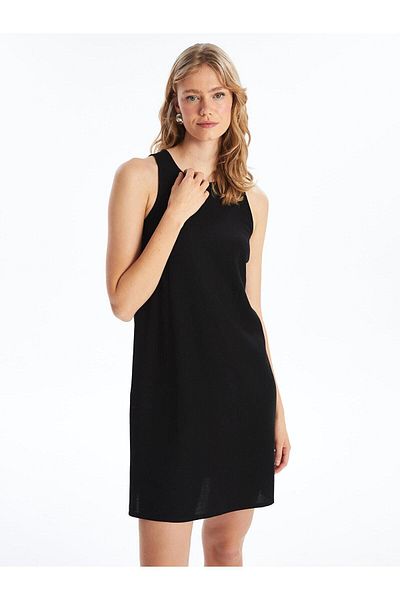 LC Waikiki LCW Vision - Rundhalskleid aus Leinenmischung für Damen
