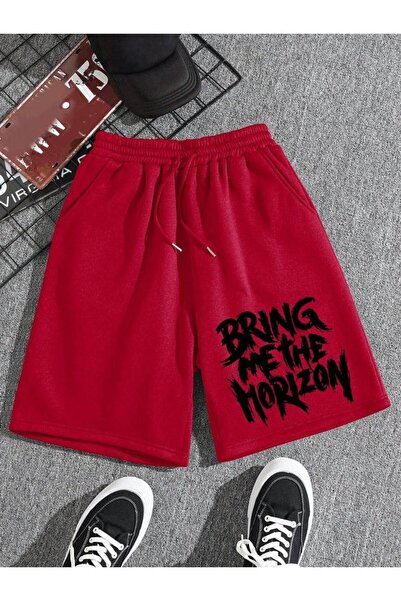 1blood Kırmızı Bring Me The Horizon Detaylı Şort