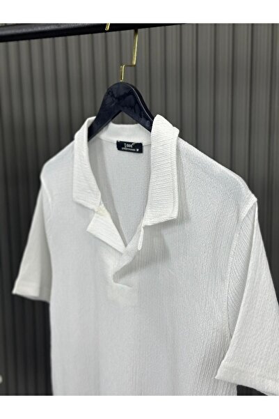 NO 601 Σετ ανδρικό μπλουζάκι και σορτς με λευκό τυλιγμένο γιακά