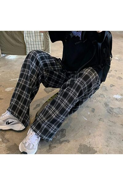1blood Φόρμα πιτζάμα Unisex με τετράγωνο σχέδιο Harajuku