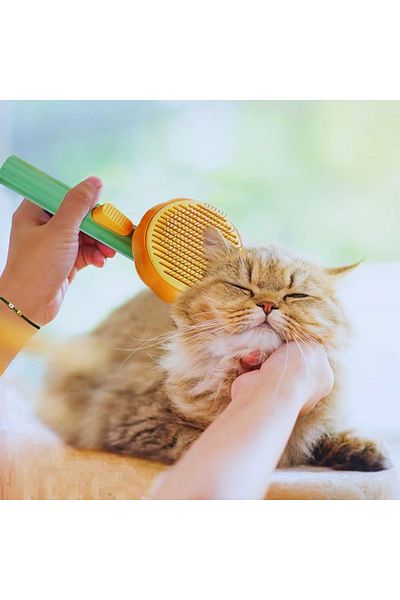 Modo Di Bellezza Pet Brush with Automatic Cleaning Button Cat Dog Hair Collector Comb
