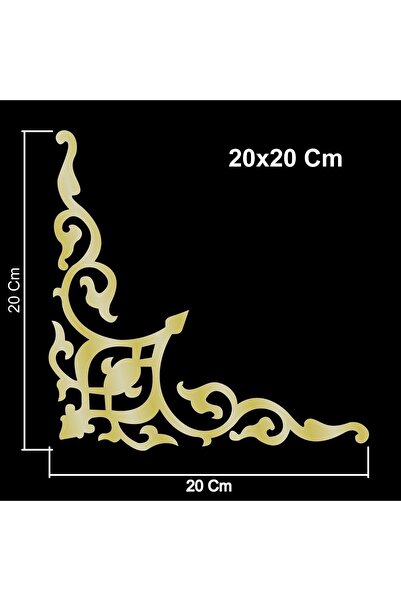 HomeJamin Dekoratif Yapışkanlı Mobilya Dolap Süsü Bordür 20 X 20 Cm Köşe Ayna...