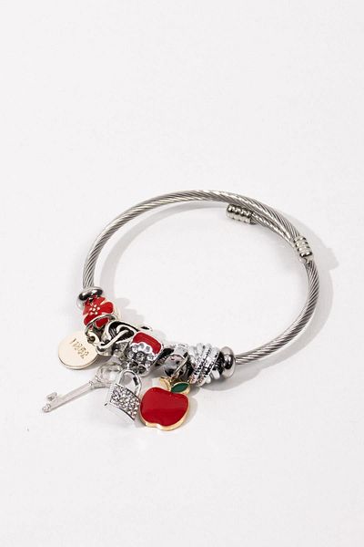 Pikas Steel Charm Bracelet Red