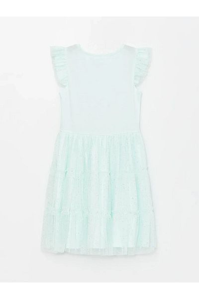 LC Waikiki Rochie pentru fetiță, cu mânecă scurtă, cu imprimeu Elsa, LCW Kids