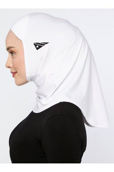 Ecardin Ready Comfort Microfiber Hijab Sports Hijab for Athletic Sportsman - White