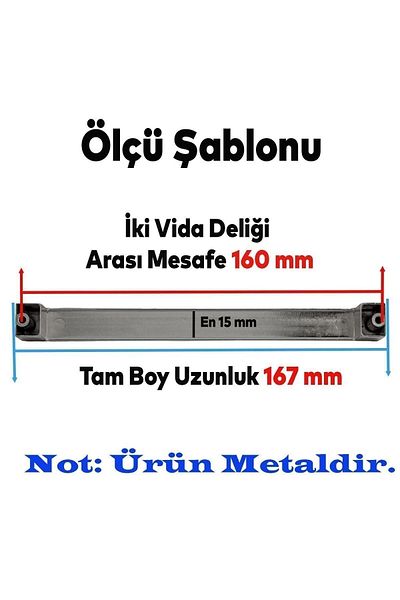Badem10 Bihter Dulap cu sertar de bucătărie drept (160 MM - 16,0 CM) Mânere metalice