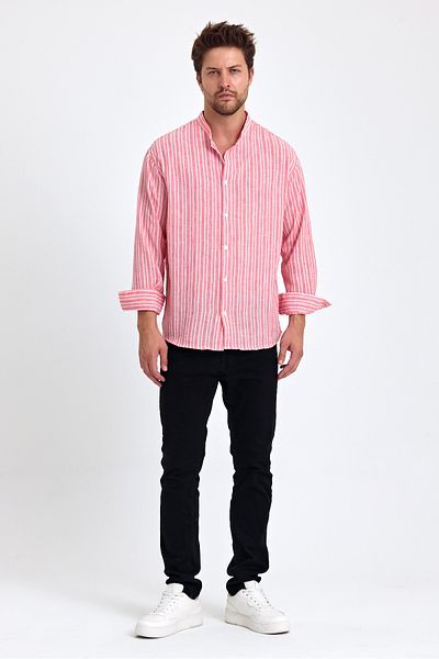 Tarz Cool Linen Blended Men's Shirt - Prevailing Collar, Regular Fit