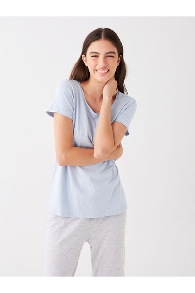 LC Waikiki Σετ γυναικεία πιτζάμα με μακρυμάνικο σχέδιο με λαιμόκοψη