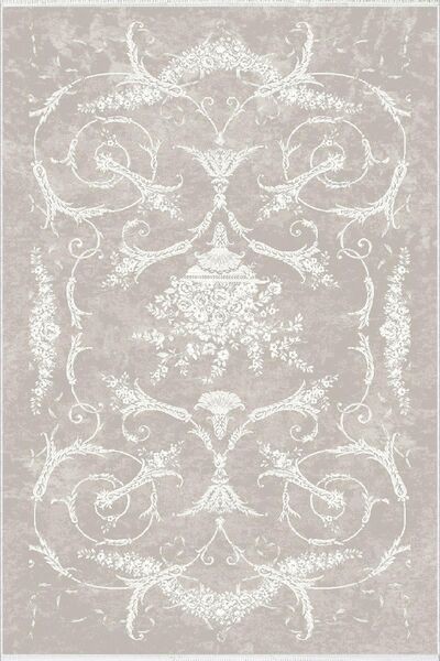 10 Post Online Beige Digital Printed - Non-Slip Round Oval Runner Hallway, Thin Washable Carpet