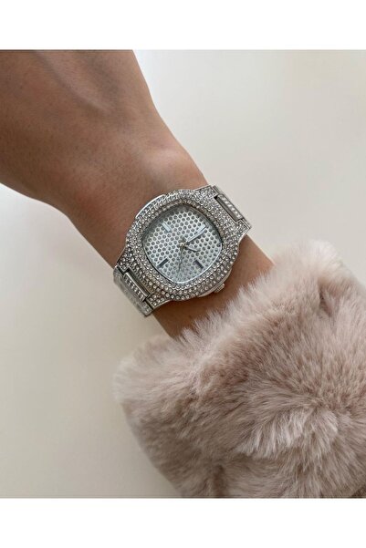 Spectrum Women's Stone Detailed Clock