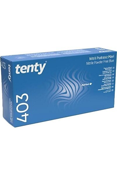 Tenty 403 Nitril Pudrasız Muayene Eldiveni Mavi Large