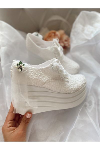 ESLEM AYAKKABI Women's Wedge Heel Comfortable Wedding Dress Shoes Esl02