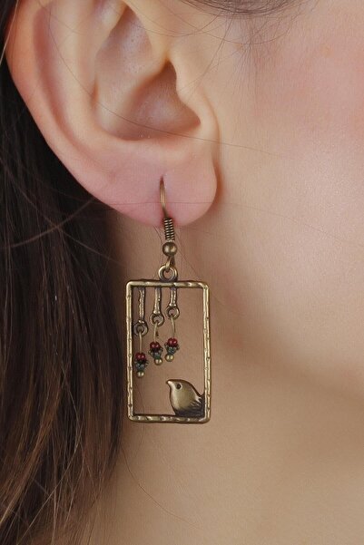 delay art Tiny Sparrow Bird Themed Pattern Authentic Ethnic Bohemian Beads Long Dangle Women Earrings Bijoux Jewelry