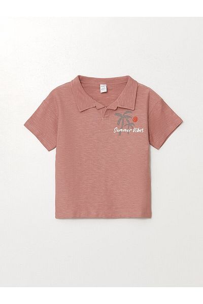 LC Waikiki Κοντομάνικο μπλουζάκι LCW Resort Collar με στάμπα για αγοράκι