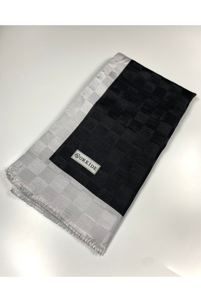 Orkide Dama Desen Monogram Şal