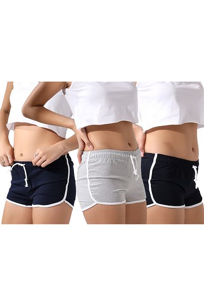 Flyboard Pantaloni scurți pentru femei 39413 - Pachet de 3, negru-Grimelange-albastru închis