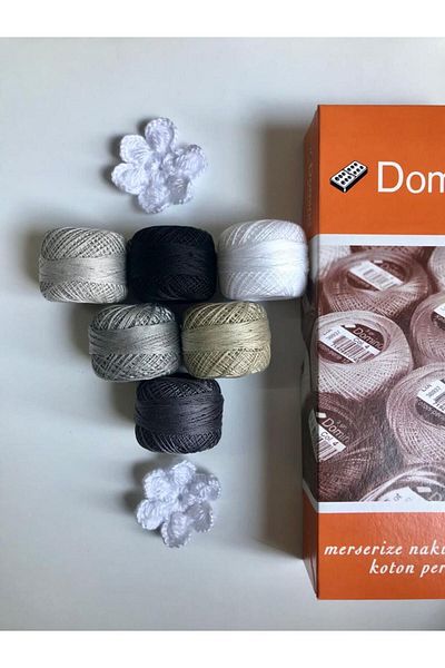 domino 12 Koton Perle Embroidery Floss 6 Pieces Sets
