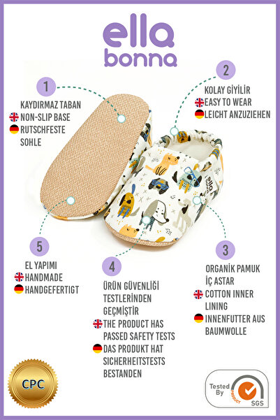 Ella Bonna Anti-Slip Sole Bird Patterned Baby Booties, Home Boots Slippers Nursery Shoes Slippers