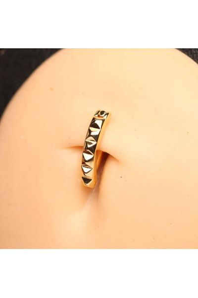 Karınca Piercing 100% Surgical Steel Belly Piercing - Pyramid and Triangle Patterned Ring Piercing Earrings