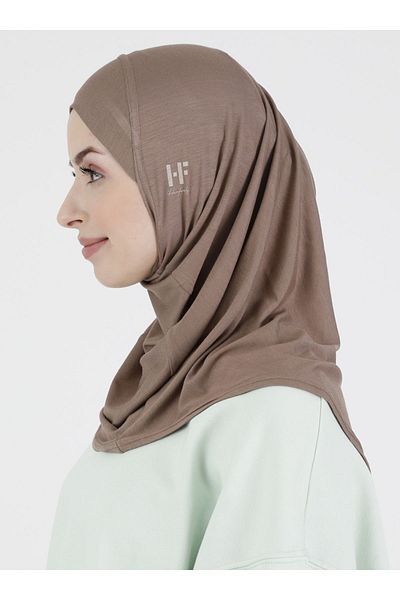Ecardin Premium Flat Sports Hijab - Ready Comfort Sport Hijab Bonnet για αθλητικό χιτζάμπ αθλητή - Σκούρο βιζόν