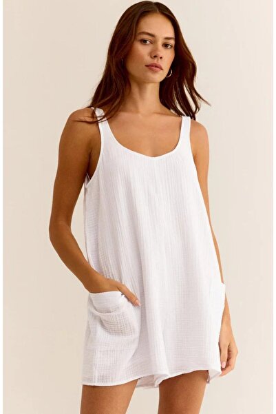 Setoso Kadın Mini Elbise/Tulum - Organik 2 Kat Müslin Kumaş