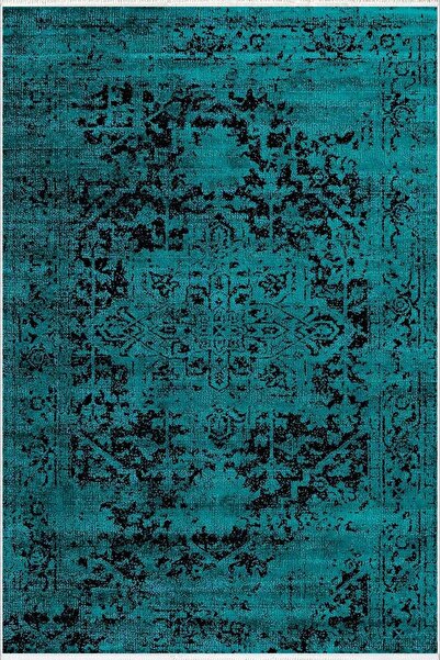 10 Post Online Turquoise Sax Blue - Non-Slip Base and Cutting Washable Runner Carpet