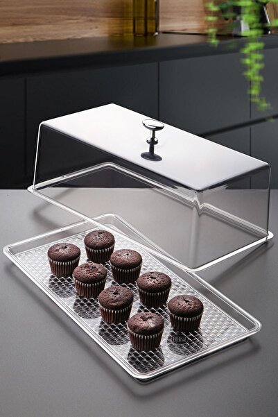 NY HOME كعكة بتصميم زخرفي متوسط الحجم - مجموعة تخزين وتقديم البسكويت