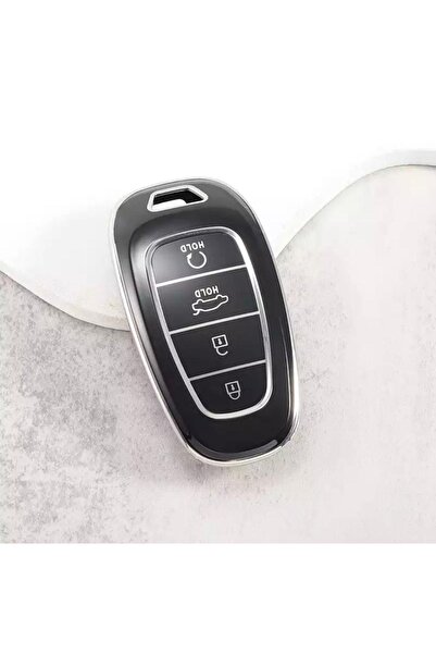 AYZ GARAGE حافظة مفاتيح سوداء من مادة TPU لشركة Hyundai Tucson (حافظة جديدة)