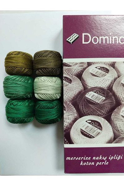 domino 8 Σετ κεντήματος Koton Perle με κλωστή 6 τεμαχίων