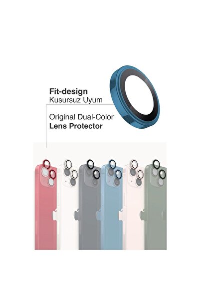 Evax (SAFİR) Iphone 13 / 13 Mini Uyumlu Kolay Kurulum Aparatlı Safir Kamera Lens Koruyucu 2'li Set