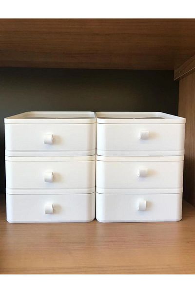 Bayev 6 straturi cu sertare Cutie de machiaj pentru bijuterii Organizator cosmetice Sertar modular Organizator de masă pentru birou