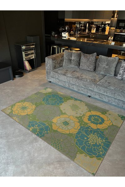 Rugs Modern Halı Covor decorativ modern cu model floral mixt multicolor în st...