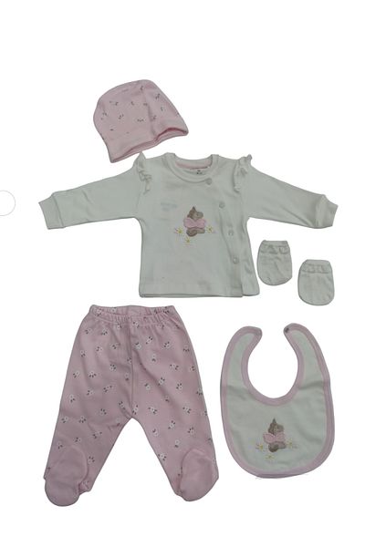 Aziz Bebe 5-Piece Daisy Patterned Baby Bodysuit Set - Hospital Exit