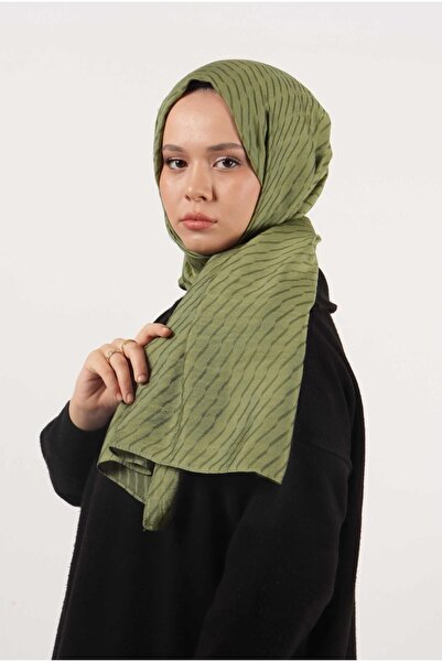 Pikas Σάλι μεταξένιας βισκόζης με μοτίβο ραβδιού