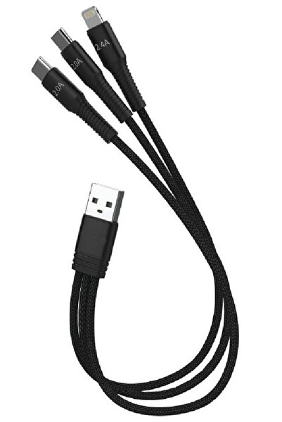 Zipax Apple İphone 5 5s 6 7 8 11 12 13 X Xs Plus Max Pro Şarj Kablosu 3in1 Kı...