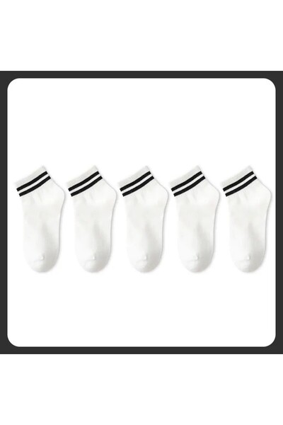 çorapmanya 5 Çift Erkek Pamuklu Yarım Konç Spor Çorap