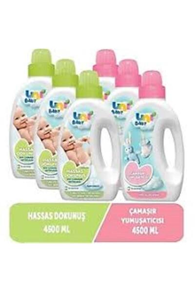 Uni Baby Çamaşır Deterjanı 3*1500 ml Yumuşatıcı 3*1500 ml