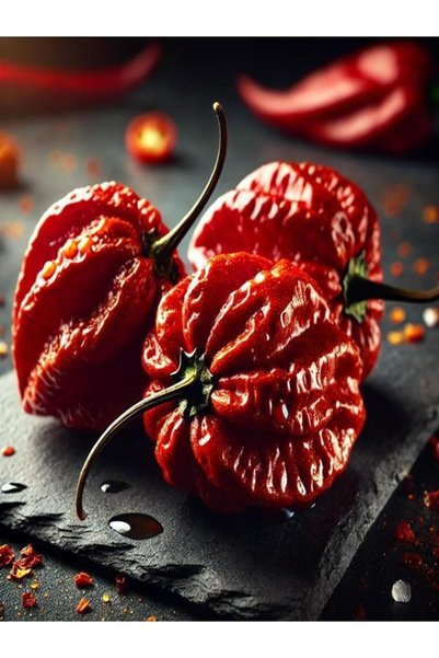 tohumcu kikizade Bhut Jolokia Dünya'nın En Acı 2 nci Biberi Kurutulmuş Biber 3 adet
