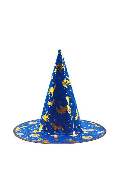 Yusuf Dirik YD Party Supplies Halloween Luxury Witch Hat με μπλε ναυτικό χρυσ...
