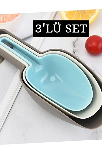 Open Home Concept 3'lü Set Un, Şeker, Erzak, Bakliyat, Deterjan Vb. Ölçü Küreği