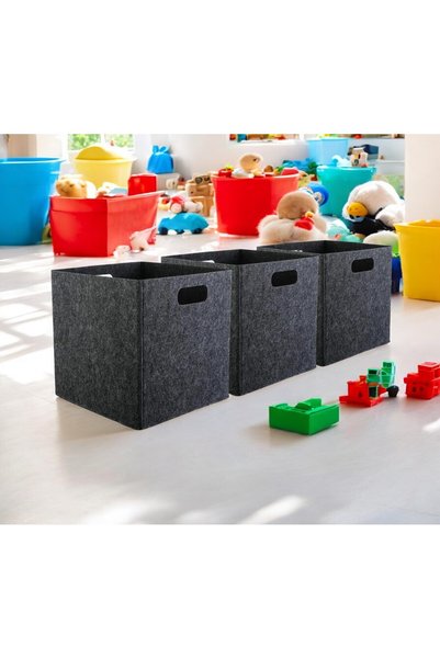 Next Craft Multipurpose Felt Box, 3-Piece Organizer, Cabinet Organizer, 3mm Felt, 32x32x32 cm