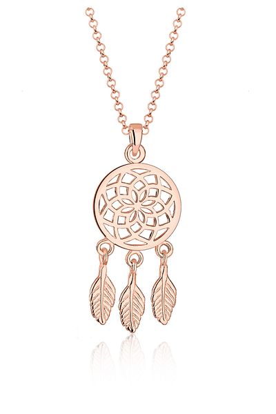 ELLI Dreamcatcher-Federhalskette für Damen – Boho aus 925er Sterlingsilber