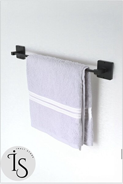 İNALİ STORE Kare Yapışkanlı Siyah Uzun Havluluk