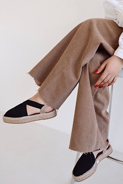 POLKA STORE Λεπτή ψάθινη σόλα από καουτσούκ Λεπτομερή εύκαμπτα πλεκτά πλεκτά γυναικεία σανδάλια παπούτσια