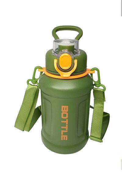 Weather Forecast Green 316 L Steel Flask - 680 ml Water Bottle with Hanger and Straw Cin468ys
